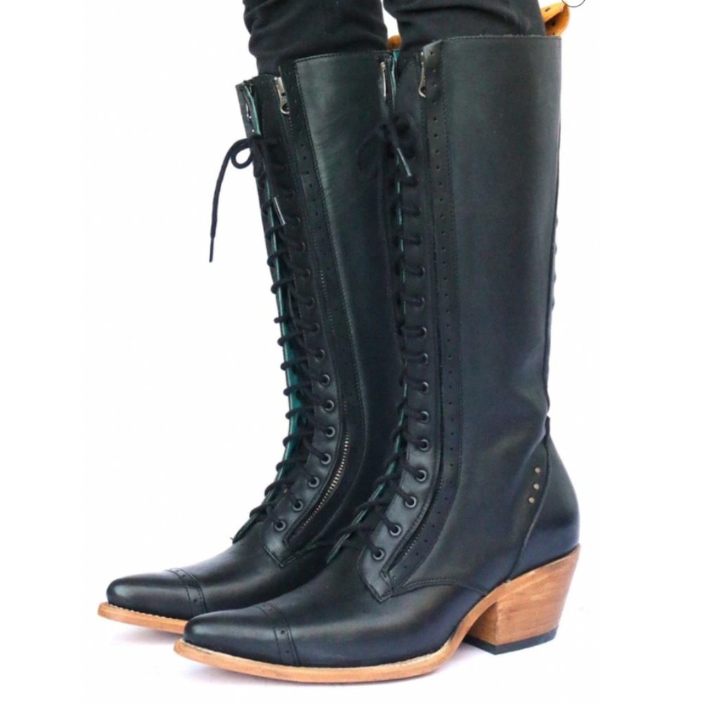 PS Kaufman no.2002 freeway lace-up knee boot black
